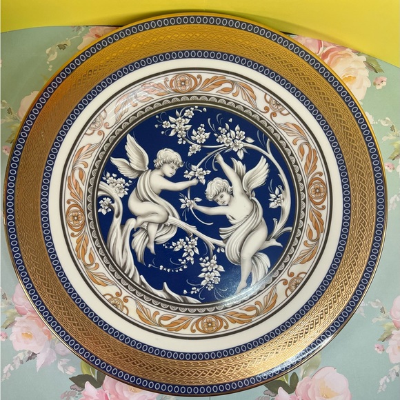 Fine Italian Design China plate, angels gold and blue design, so elegant plate! - Picture 3 of 13